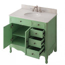 38 Inch Distressed Green Cottage Style Daleville Bathroom Sink Vanity