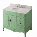 38 Inch Distressed Green Cottage Style Daleville Bathroom Sink Vanity