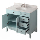 38 Inch Distressed Light Blue Cottage Style Daleville Bathroom Sink Vanity
