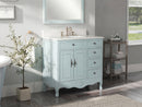 38 Inch Distressed Light Blue Cottage Style Daleville Bathroom Sink Vanity