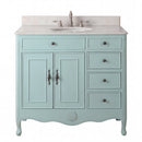 38 Inch Distressed Light Blue Cottage Style Daleville Bathroom Sink Vanity