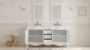 72 Inch Traditional Freestanding Antique White Beckham Bathroom Vanity, Double Sink, White Top, Fully Assembled