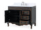 42 Inch Black Hand - Painted Floral Decoroso Bathroom Vanity With Side Drawers - Chans Furniture