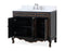 42 inch Black Hand - Painted Floral Decoroso Side Cabinet Bathroom Vanity - Chans Furniture