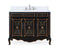 42 inch Black Hand - Painted Floral Decoroso Side Cabinet Bathroom Vanity