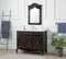 42 inch Black Hand - Painted Floral Decoroso Side Cabinet Bathroom Vanity - Chans Furniture