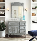 42 Inch Gray Charming Cottage Chic Knoxville Vanity With Marble Top - Chans Furniture