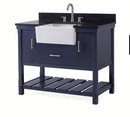 42 Inch Kendia Navy Blue Farmhouse Sink Style Bathroom Vanity With Black Granite Top Fully Assmebled