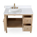 42 Inch Modern Light Oak Sera Single Sink Bathroom Vanity With White Quartz Top