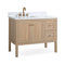 42 Inch Modern Light Oak Sera Single Sink Bathroom Vanity With White Quartz Top
