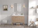 42 Inch Modern Light Oak Sera Single Sink Bathroom Vanity With White Quartz Top