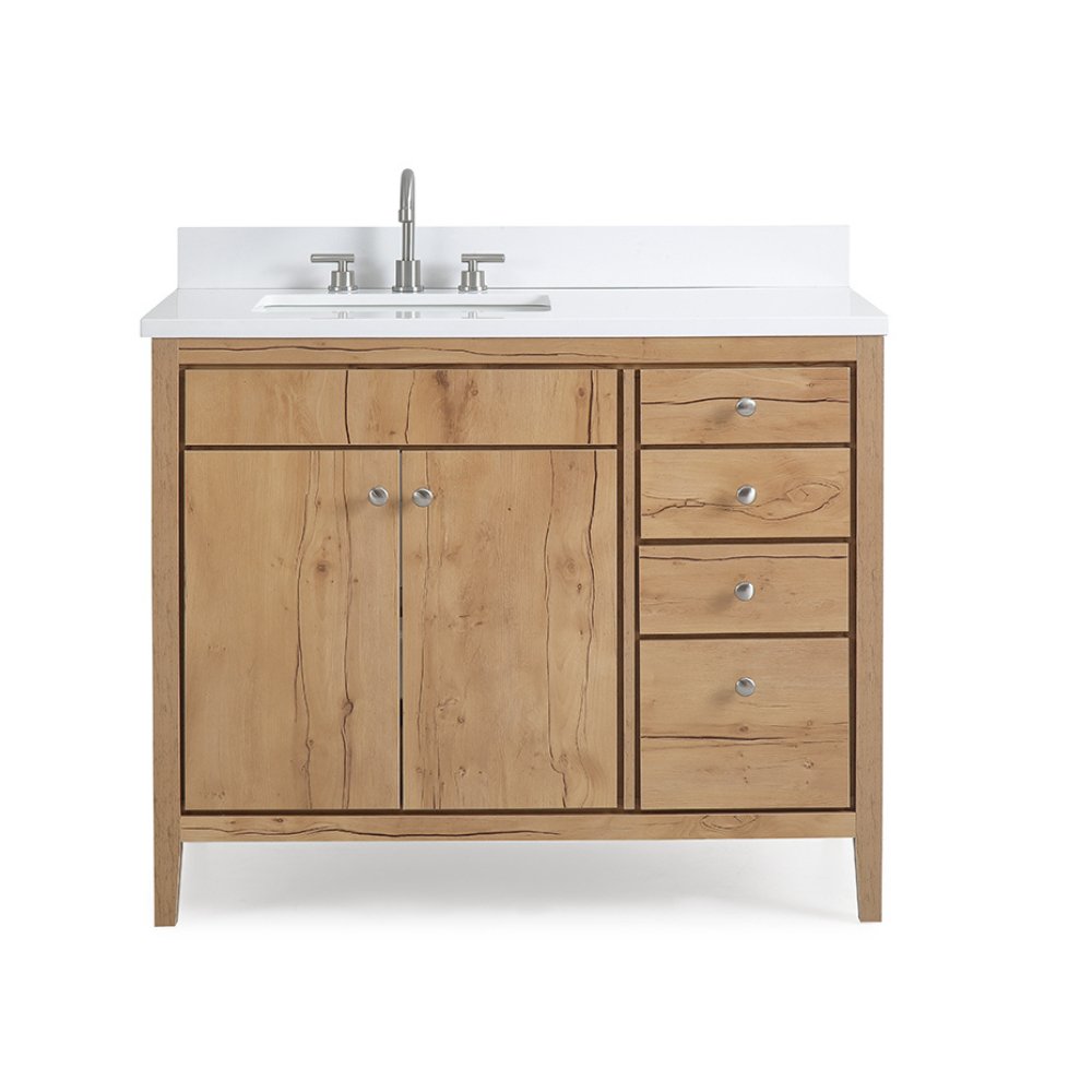 42 inch Modern Style Beatrice Bathroom Sink Vanity in Wood Finish ...
