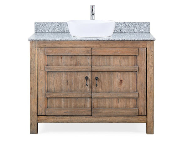 42 Inch Natural Wood Artisan Style Single Sink Lindor Bathroom Vanity - Chans Furniture