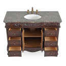 42 inch Traditional Style Cherry Brown Single Sink Cream Marble Countertop Beckham Bathroom Vanity