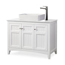 42 Inch White Triadsville Vessel Sink Bathroom Vanity With Black Granite Top
