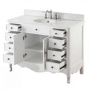 46 Inch Distressed Antique White Cottage Style Daleville Bathroom Sink Vanity