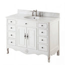 46 Inch Distressed Antique White Cottage Style Daleville Bathroom Sink Vanity