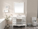 46 Inch Distressed Antique White Cottage Style Daleville Bathroom Sink Vanity