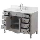 46 Inch Distressed Light Gray Cottage Style Daleville Bathroom Sink Vanity