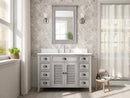 46 Inch Gray Oak Zapate With Plantation Style Single Sink Bathroom Vanity