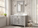 46 Inch Gray Oak Zapate With Plantation Style Single Sink Bathroom Vanity