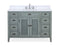 46 Inch Gray Zapate With Plantation Style Single Sink Bathroom Vanity - Chans Furniture