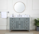 46 Inch Gray Zapate With Plantation Style Single Sink Bathroom Vanity - Chans Furniture