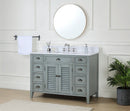 46 Inch Gray Zapate With Plantation Style Single Sink Bathroom Vanity - Chans Furniture