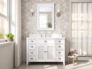 46 Inch White Zapate With Plantation Style Single Sink Bathroom Vanity