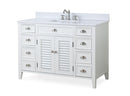 46 Inch White Zapate With Plantation Style Single Sink Bathroom Vanity - Chans Furniture