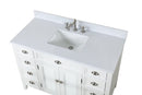 46 Inch White Zapate With Plantation Style Single Sink Bathroom Vanity - Chans Furniture