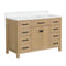 48 Inch Aged Oak Finish Rella Single Sink Bathroom Vanity With White Quartz Top - Chans Furniture