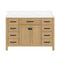 48 Inch Aged Oak Finish Rella Single Sink Bathroom Vanity With White Quartz Top - Chans Furniture