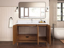 48 Inch Fume Single Sink Mango Warm Oak Brown Finish Bathroom Vanity With White Top