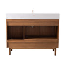48 Inch Fume Single Sink Mango Warm Oak Brown Finish Bathroom Vanity With White Top