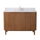 48 Inch Fume Single Sink Mango Warm Oak Brown Finish Bathroom Vanity With White Top