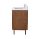 48 Inch Fume Single Sink Mango Warm Oak Brown Finish Bathroom Vanity With White Top