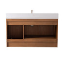 48 Inch Fume Single Sink Mango Warm Oak Brown Finish Wall Mount Floating Style Bathroom Vanity