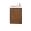 48 Inch Fume Single Sink Mango Warm Oak Brown Finish Wall Mount Floating Style Bathroom Vanity
