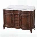 48 Inch Morton Traditional Double Sink Bathroom Vanity Antique Brown with White Quartz Top