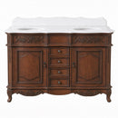 48 Inch Morton Traditional Double Sink Bathroom Vanity Antique Brown with White Quartz Top