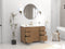 48 Inch Natural Oak Fluted Style Marbella Bathroom Vanity With White Quartz Top