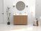 48 Inch Natural Oak Fluted Style Marbella Bathroom Vanity With White Quartz Top