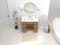 48 Inch Natural Oak Fluted Style Marbella Bathroom Vanity With White Quartz Top
