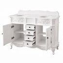 48 Inch Traditional Double Sink Bathroom Vanity Antique White with White Quartz Top