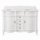 48 Inch Traditional Double Sink Bathroom Vanity Antique White with White Quartz Top