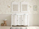 48 Inch Traditional Double Sink Bathroom Vanity Antique White with White Quartz Top