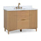 48 Inch Trendy Wood Finish Odelia Bathroom Vanity With White Quartz Top