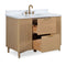 48 Inch Trendy Wood Finish Odelia Bathroom Vanity With White Quartz Top