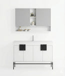48" Tennant Brand Kuro Minimalistic White Single Sink Bathroom Vanity